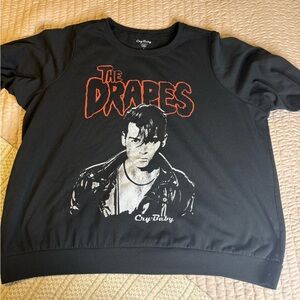 Black Cry-Baby Graphic Fleece Sweater (Plus Size)